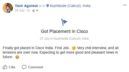 A private post on FB, now public